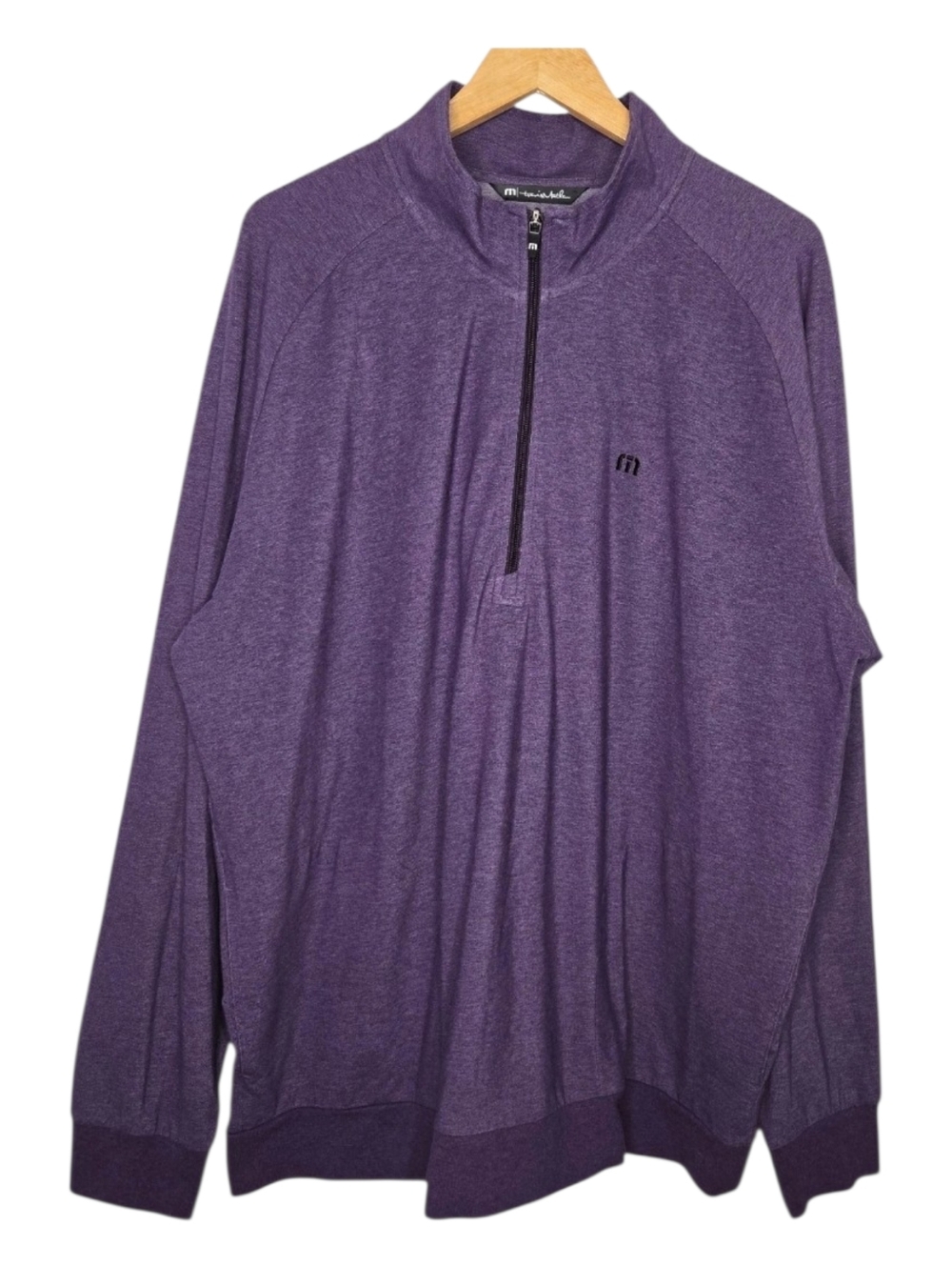 Travis Mathew Mens Purple Zachary 1/2 Zip Golf Pullover Size XXL